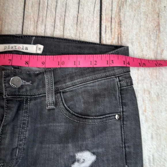 PISTOLA very distressed charcoal gray jeans - Picture 3 of 7